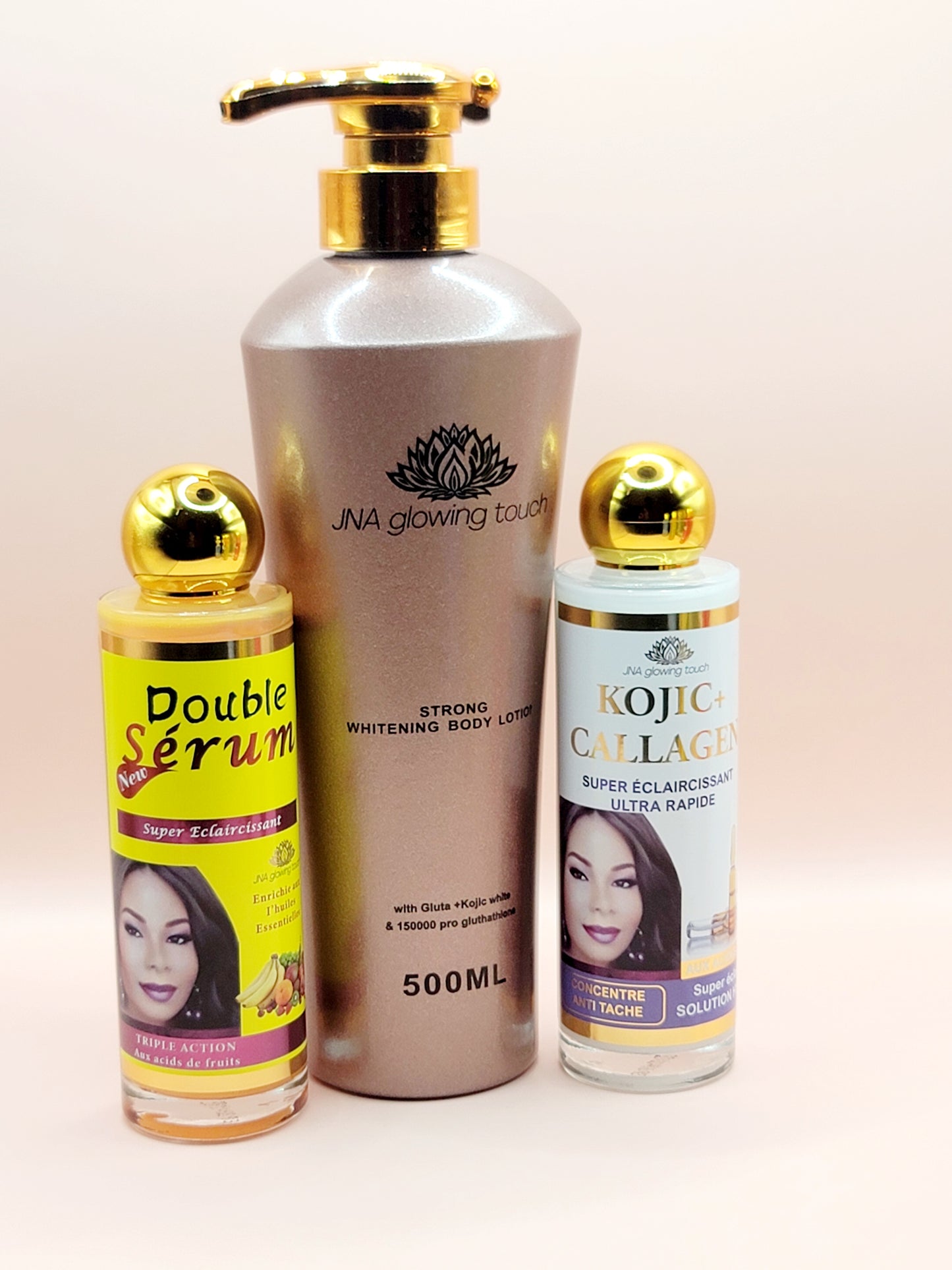 JNA glowing touch double skin super métisse set with two bottles body Serum.