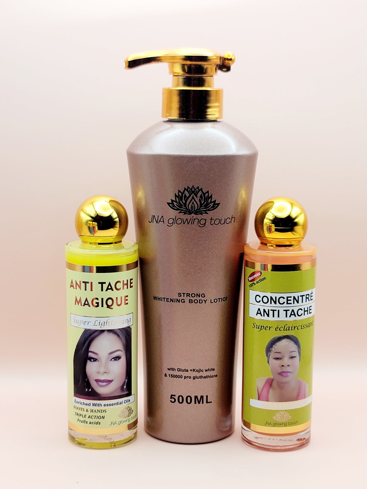 JNA glowing touch double skin super métisse set displayed.