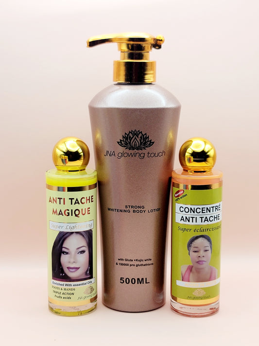 JNA glowing touch double skin super métisse set displayed.