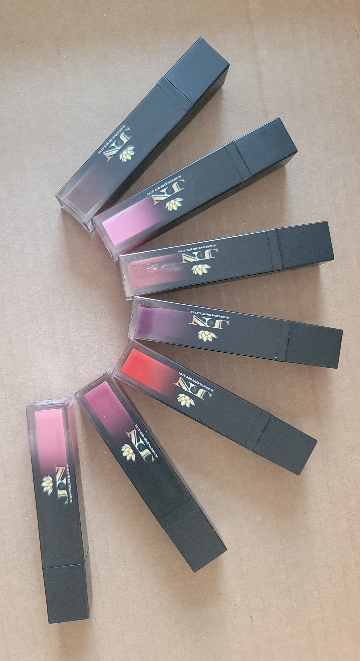 JNA matte lipstick black box.