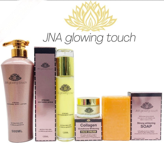 JNA Glowing Touch Strong Whitening Body Lotion with Gluta +Kojic white & 150000 pro glutathione 500 ML Sets