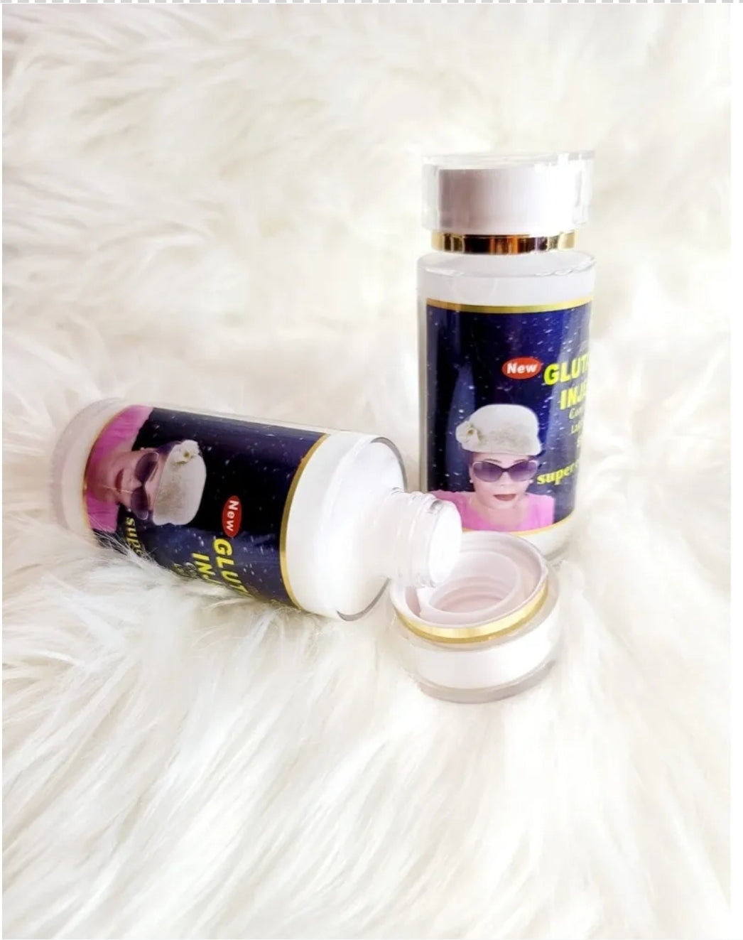 JNA glowing touch fair complexion serum alongside a matching cream product.