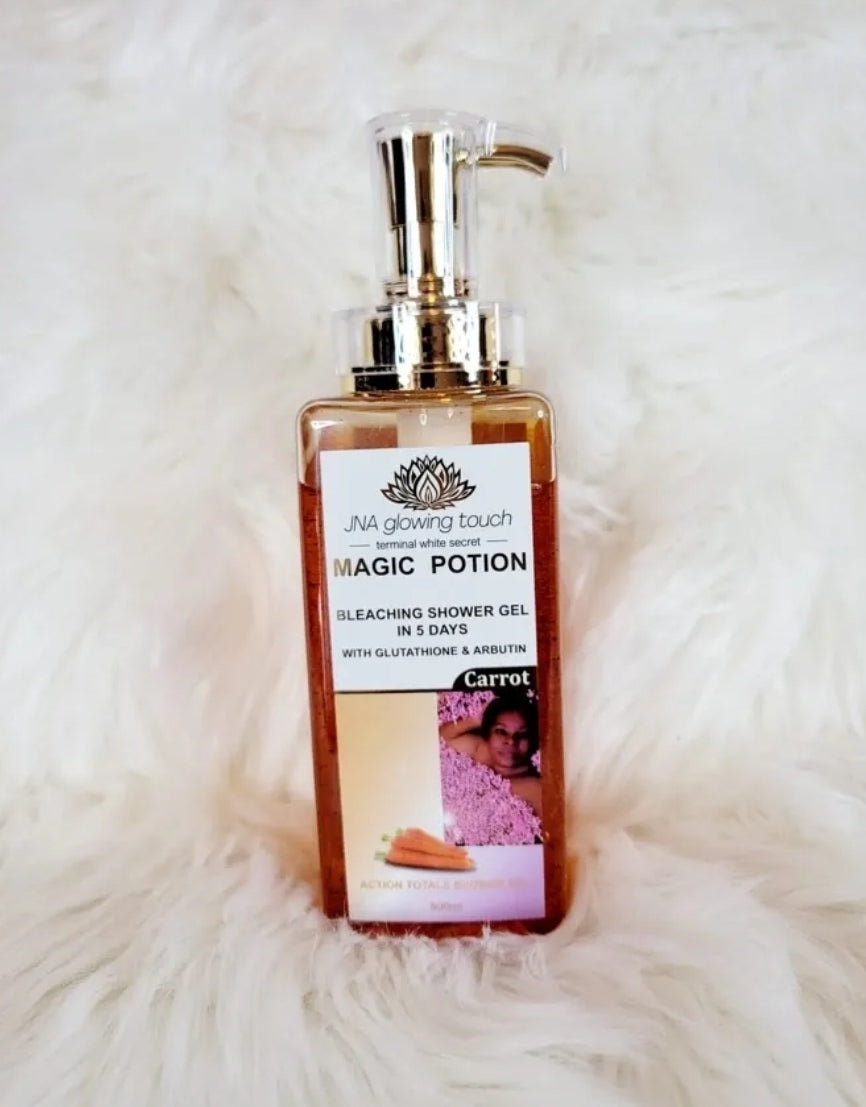 JNA glowing touch magic potion. Bleaching Shower gel in 5 days with glutathione & Arbutin carrot.