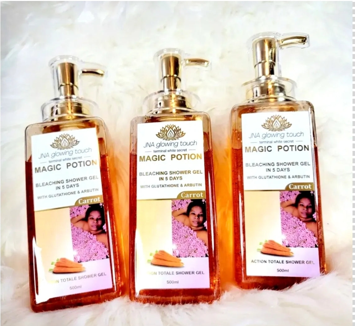 JNA glowing touch magic potion. Bleaching Shower gel in 5 days with glutathione & Arbutin carrot.