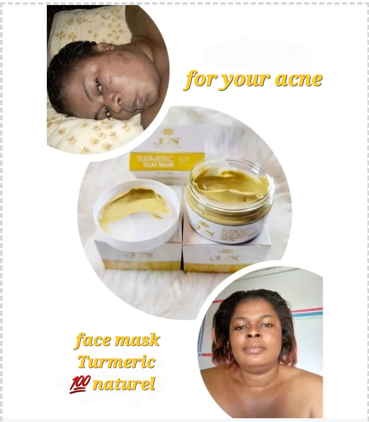 JNA turmeric clay face mask product.