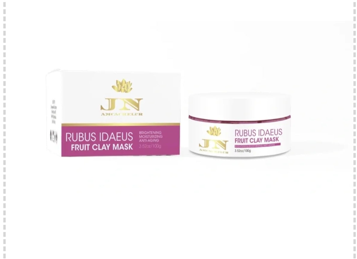 JNA face mask featuring Rubus Idaeus fruit clay mask.