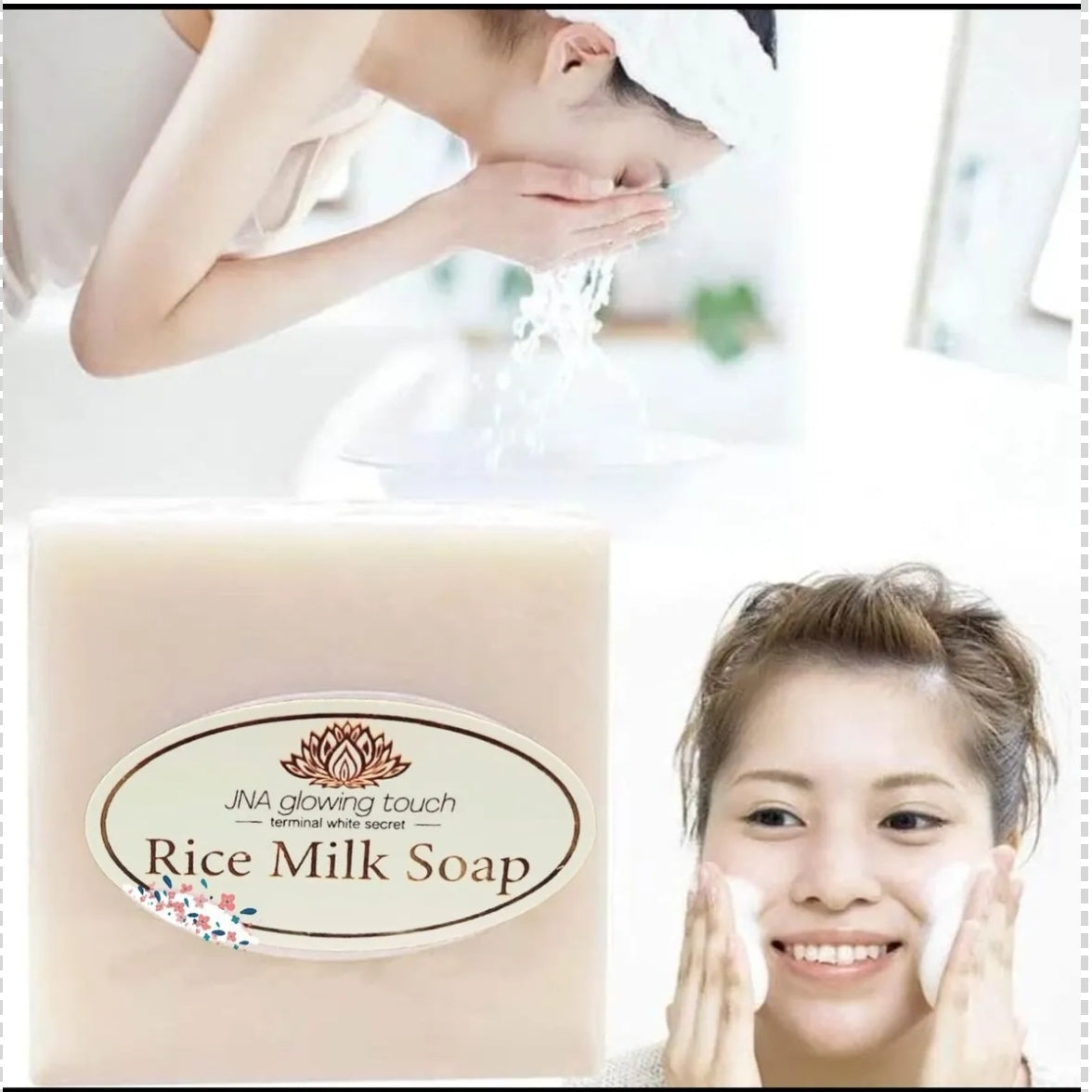 JNA glowing touch rice milk soap. Jasmine rice soap handmade , Soap control oil whitening moisturizing.