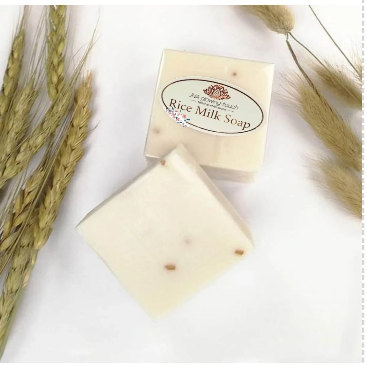 JNA glowing touch rice milk soap. Jasmine rice soap handmade , Soap control oil whitening moisturizing.