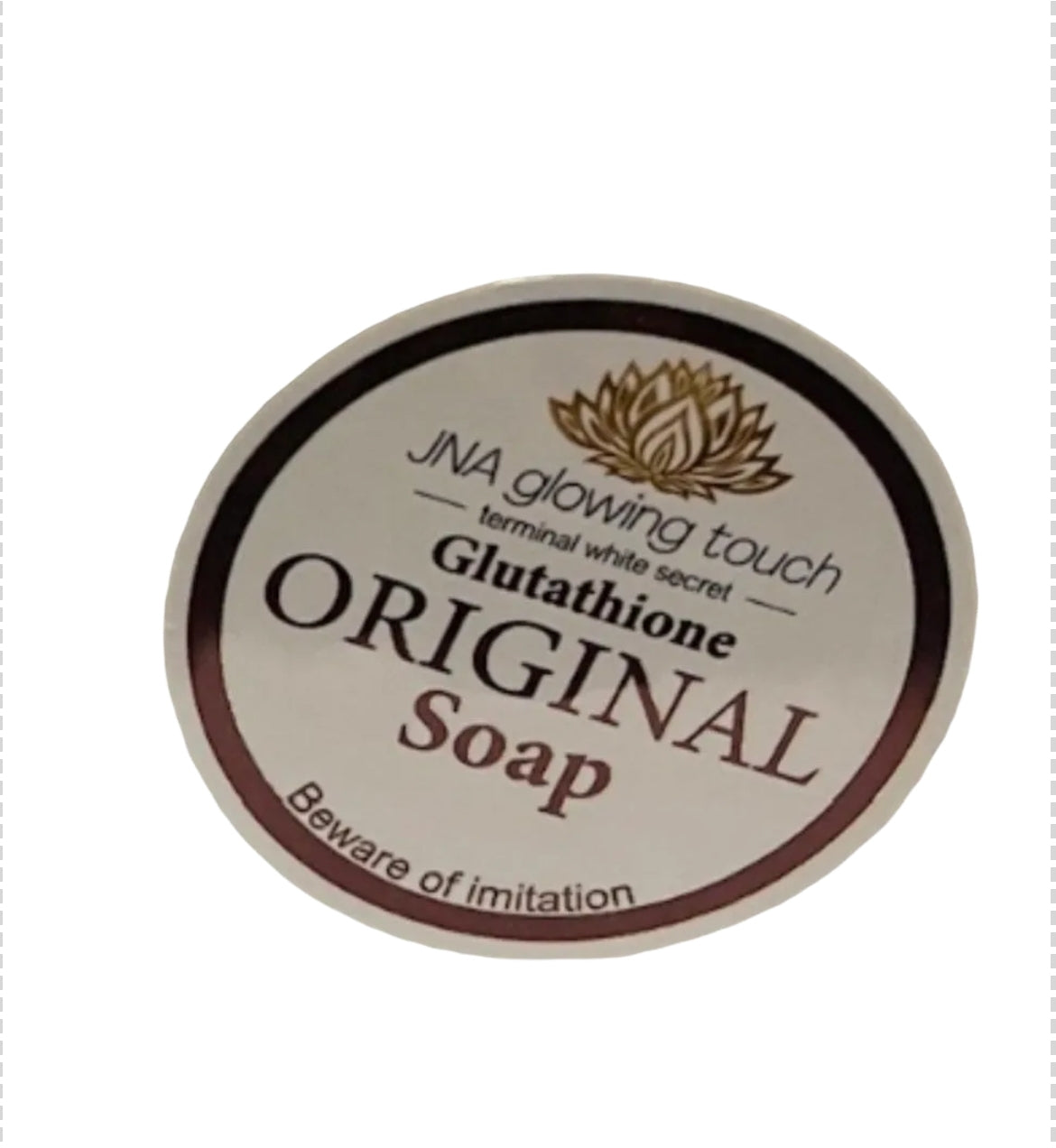 Label detail of JNA glowing touch Glutathione Original soap