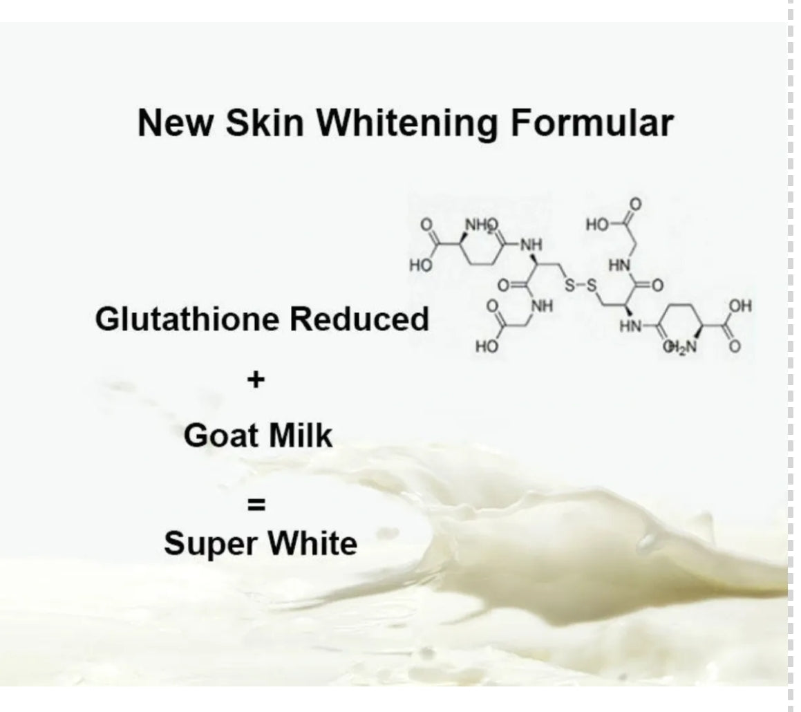 Promotional material for JNA glowing touch Glutathione Original soap highlighting its skin whitening formula