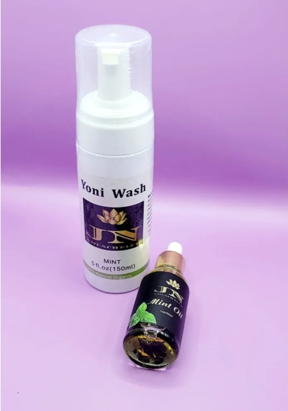 Yoni sets Wash and oil Mint.